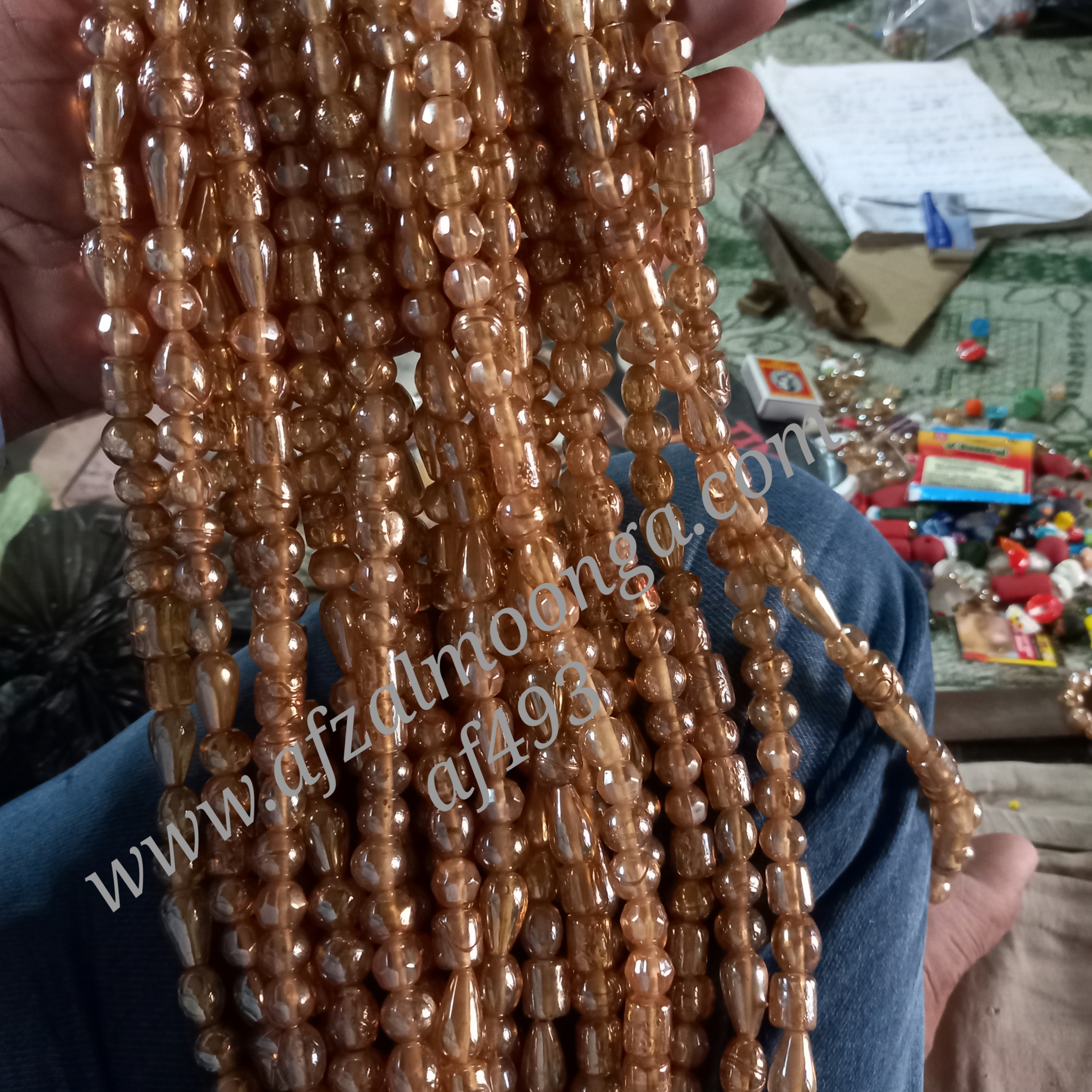 fancy glass beads copper