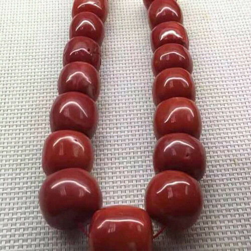 coral glass beads