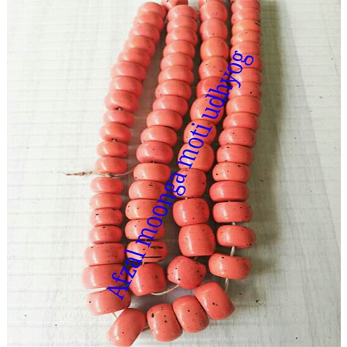 coral glass beads