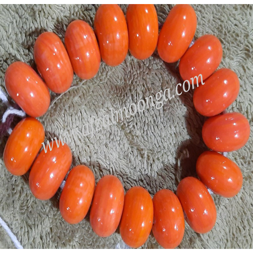 coral glass beads