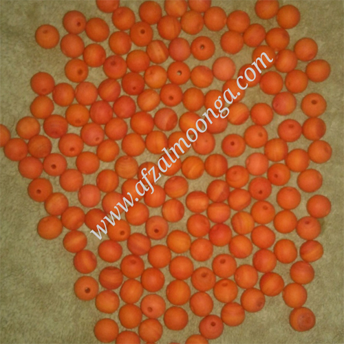 coral glass beads