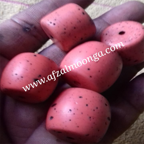 coral glass beads