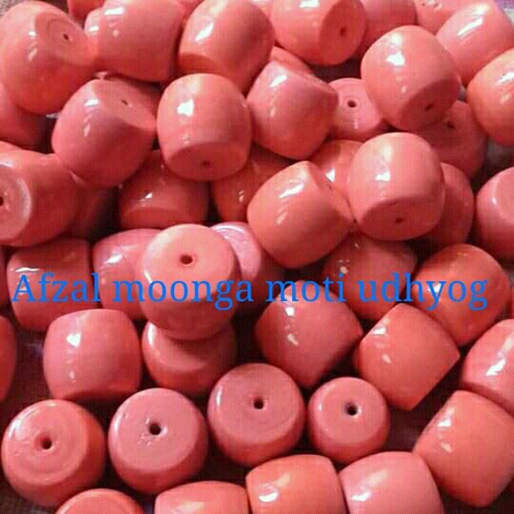 coral glass beads